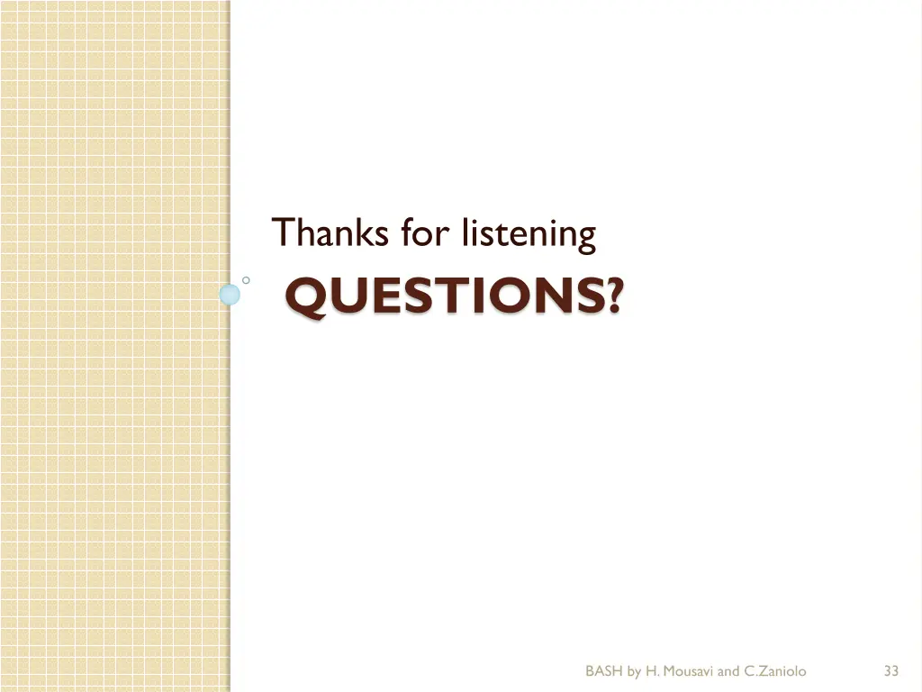 thanks for listening