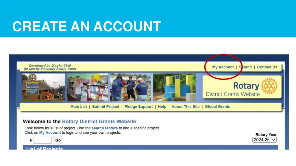 create an account