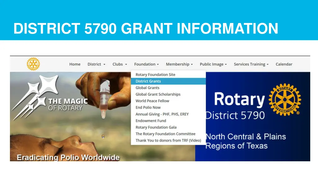 district 5790 grant information