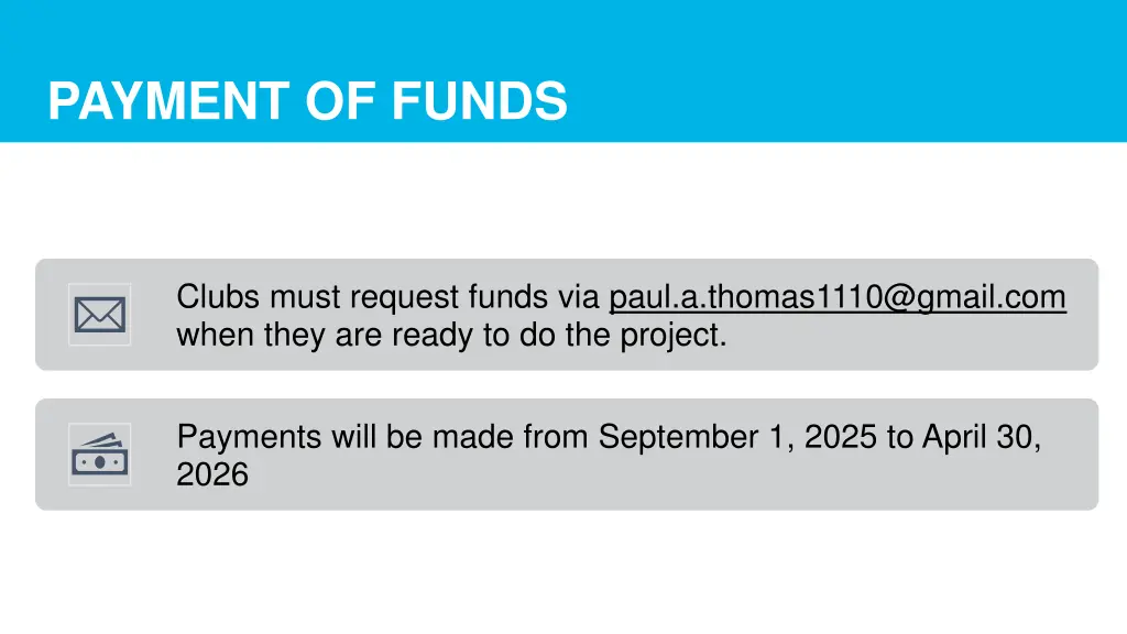 payment of funds