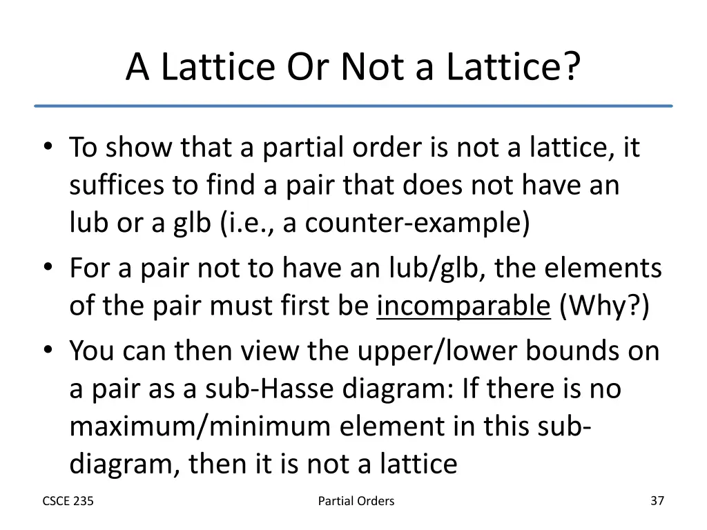 a lattice or not a lattice