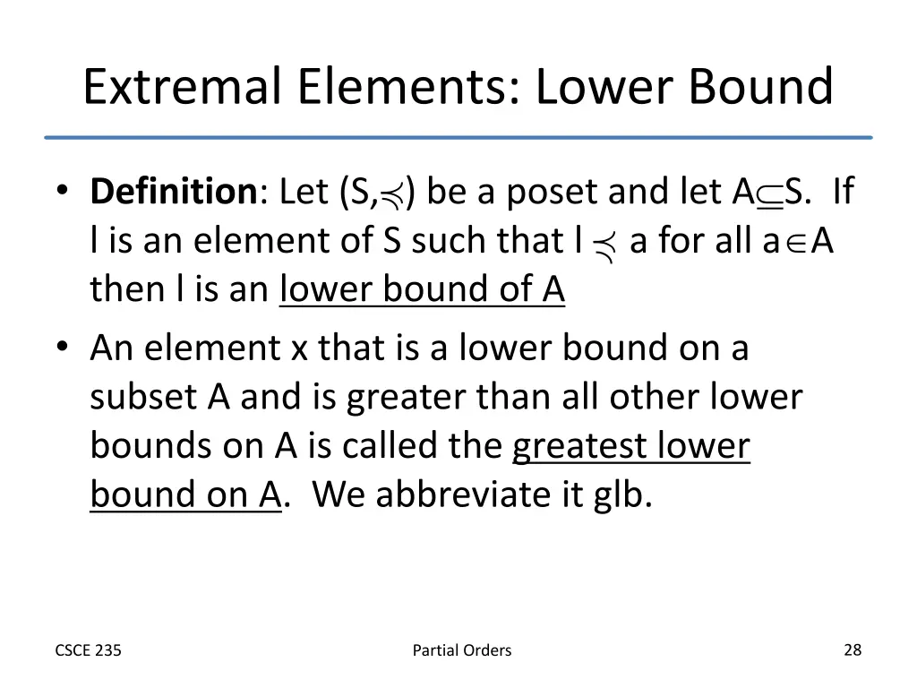 extremal elements lower bound