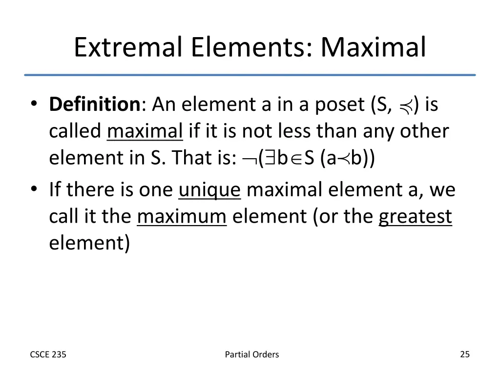 extremal elements maximal