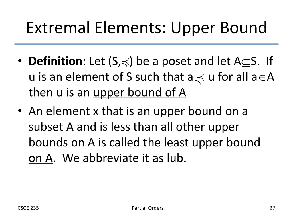 extremal elements upper bound