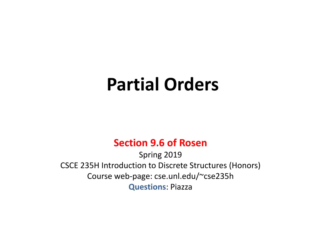 partial orders