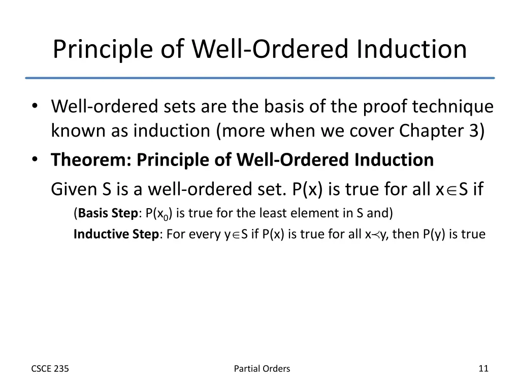 principle of well ordered induction