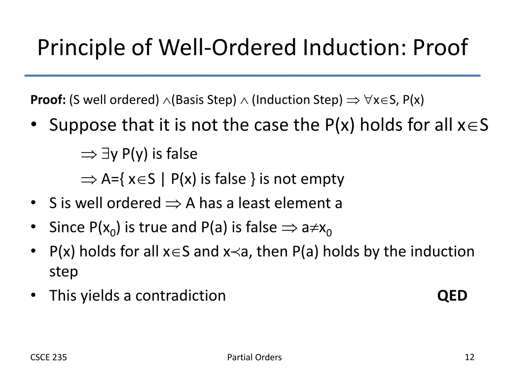 principle of well ordered induction proof