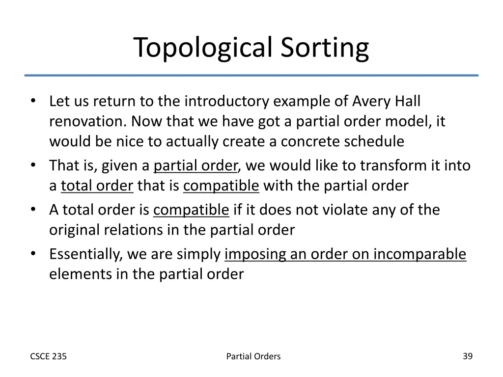 topological sorting
