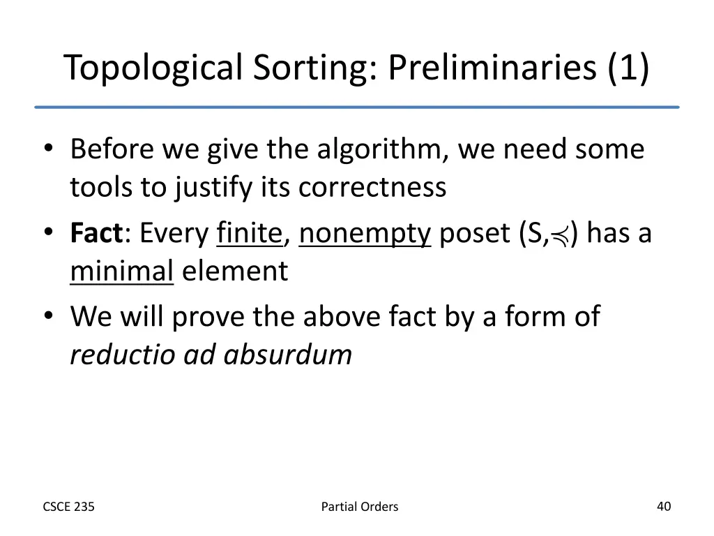 topological sorting preliminaries 1