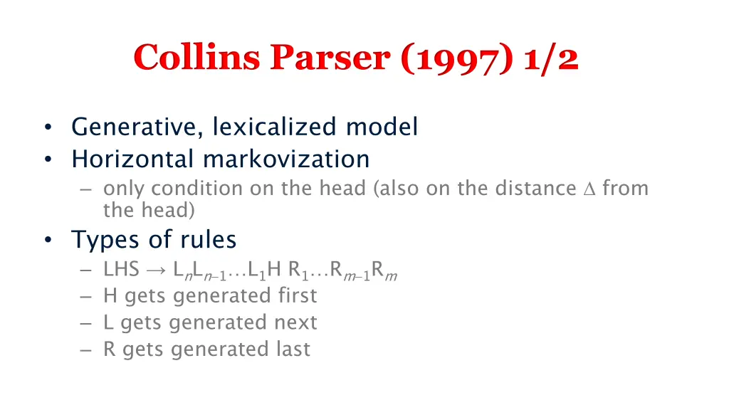 collins parser 1997 1 2