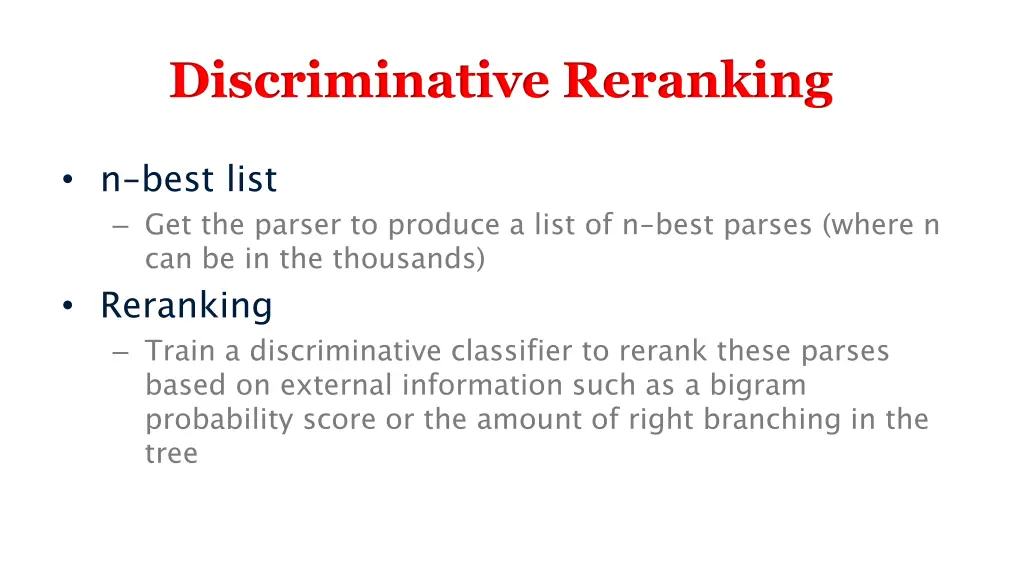 discriminative reranking 1