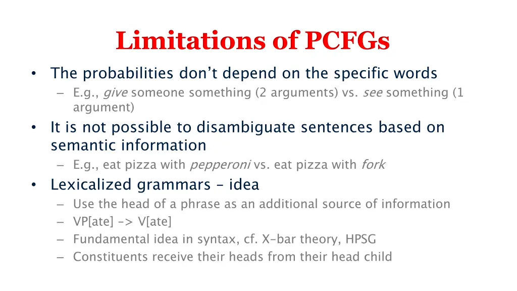limitations of pcfgs