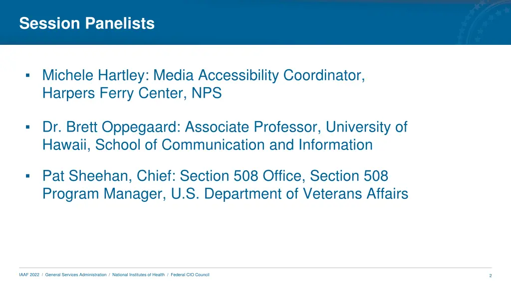 session panelists