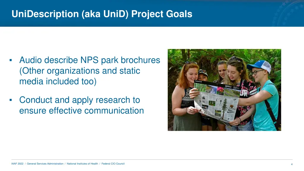 unidescription aka unid project goals