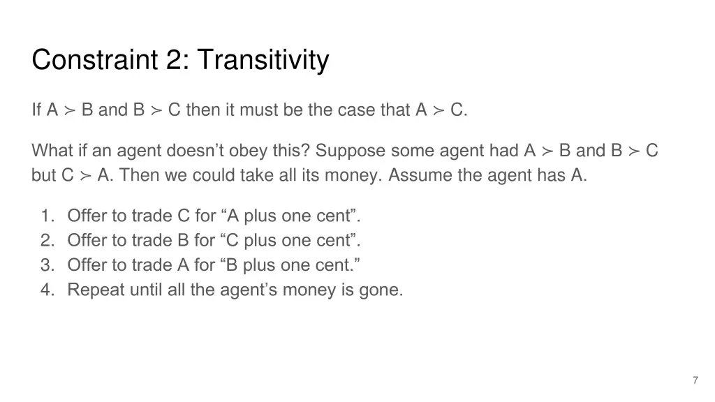 constraint 2 transitivity