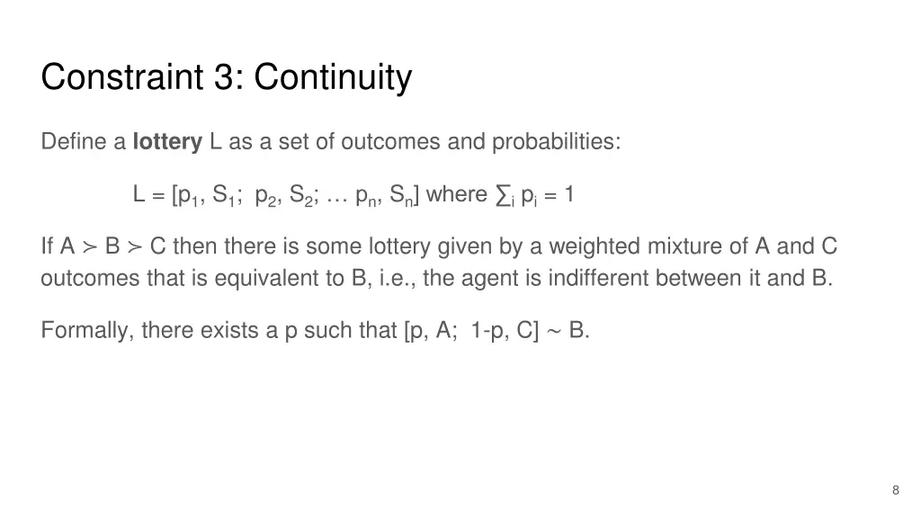 constraint 3 continuity