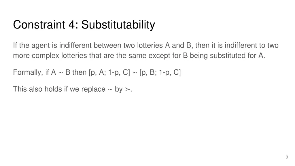 constraint 4 substitutability