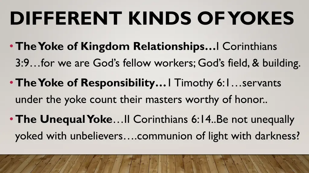 different kinds of yokes