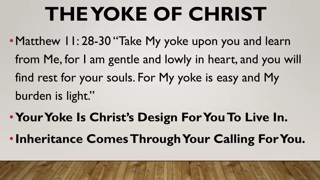 the yoke of christ