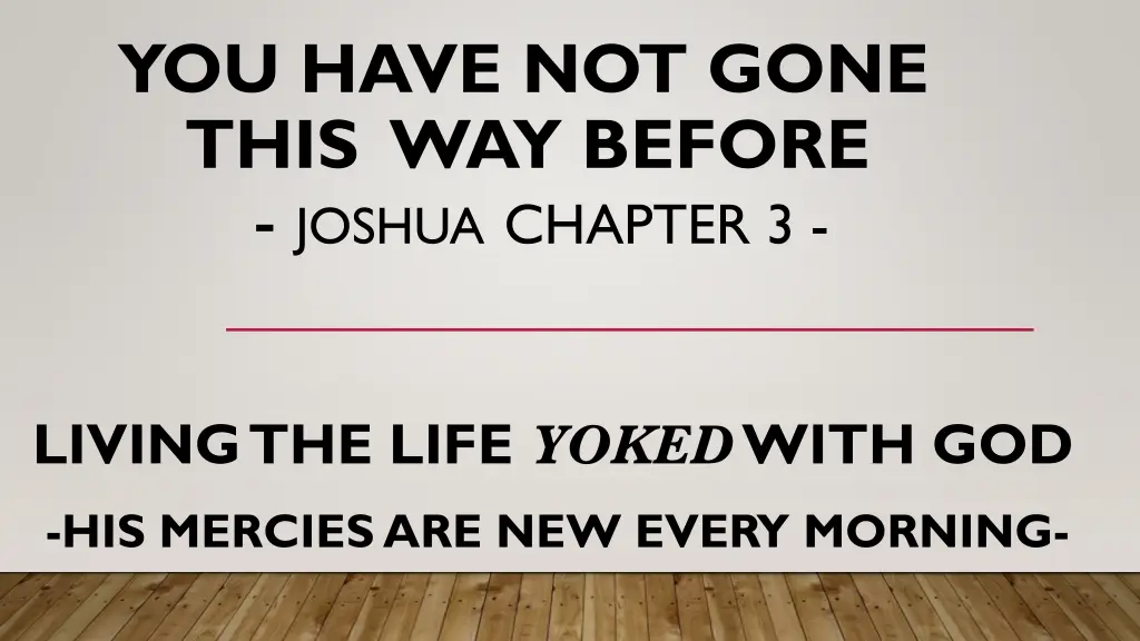 you have not gone this way before joshua chapter 3