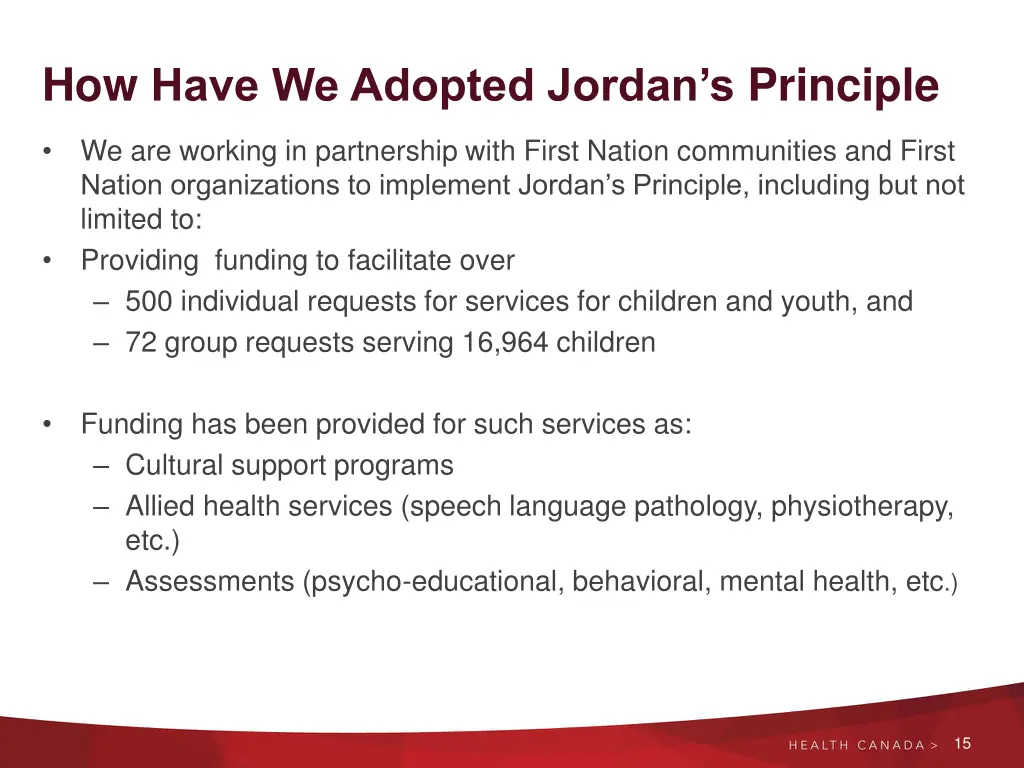 how have we adopted jordan s principle