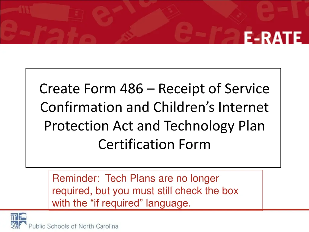 create form 486 receipt of service confirmation