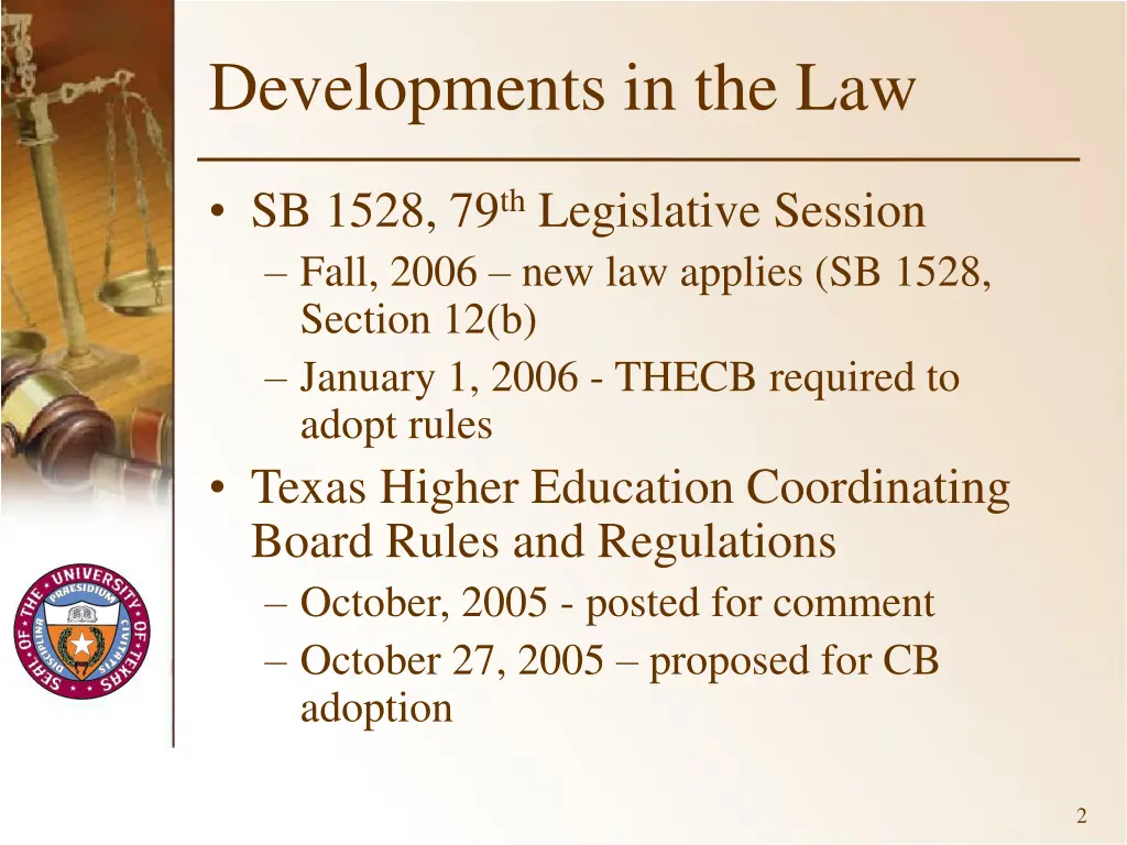 developments in the law
