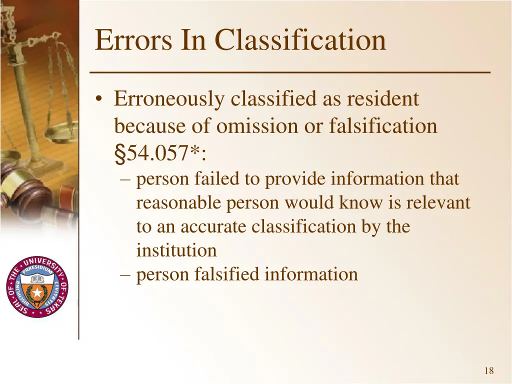 errors in classification