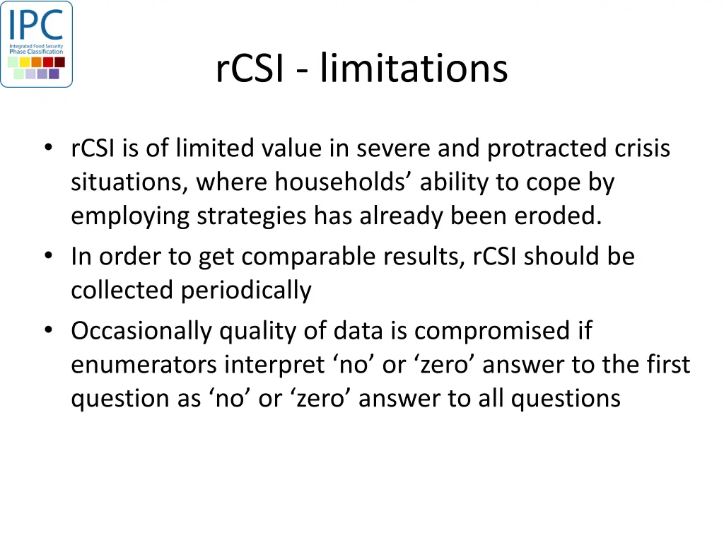 rcsi limitations