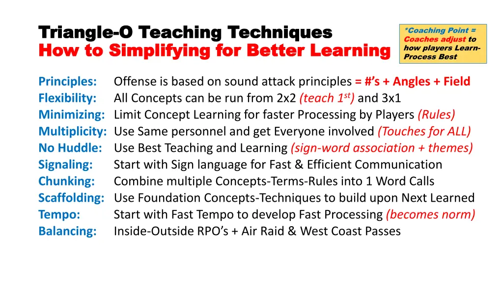 triangle triangle o teaching techniques