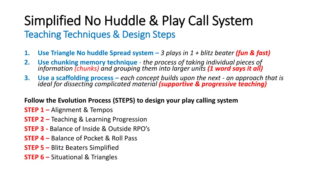 simplified no huddle play call system simplified