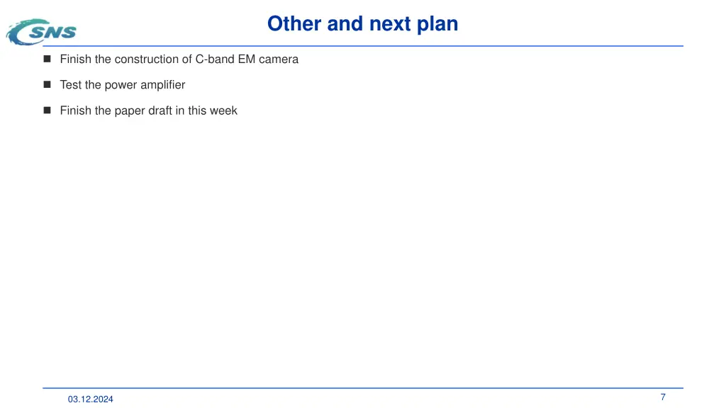 other and next plan