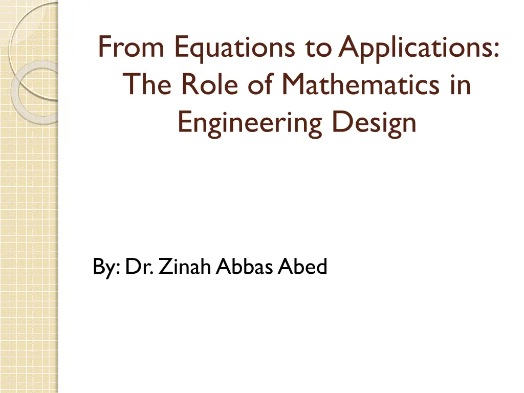 from equations to applications the role