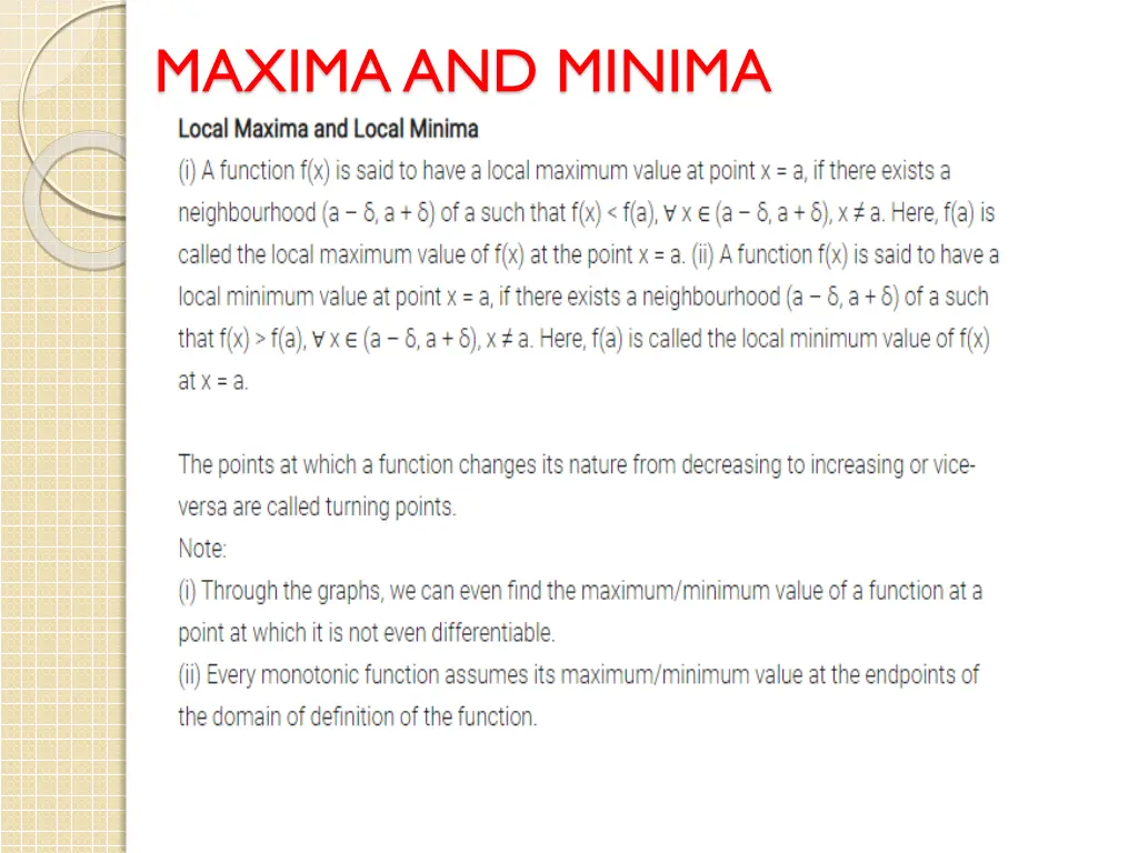 maxima and minima 1