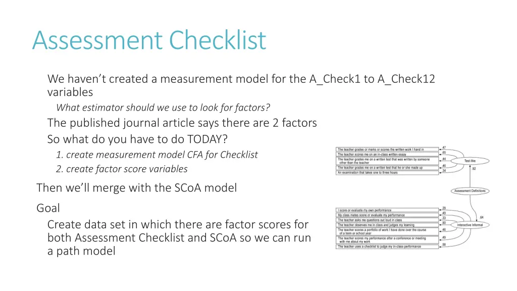 assessment checklist