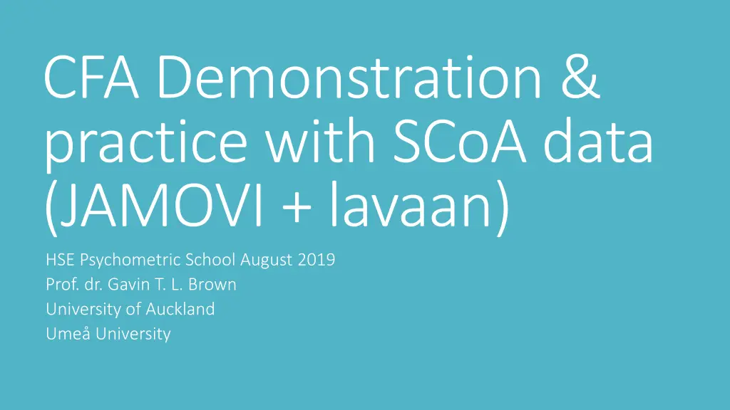 cfa demonstration practice with scoa data jamovi