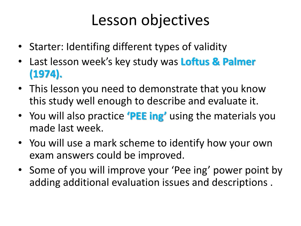 lesson objectives