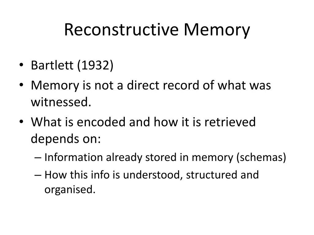 reconstructive memory