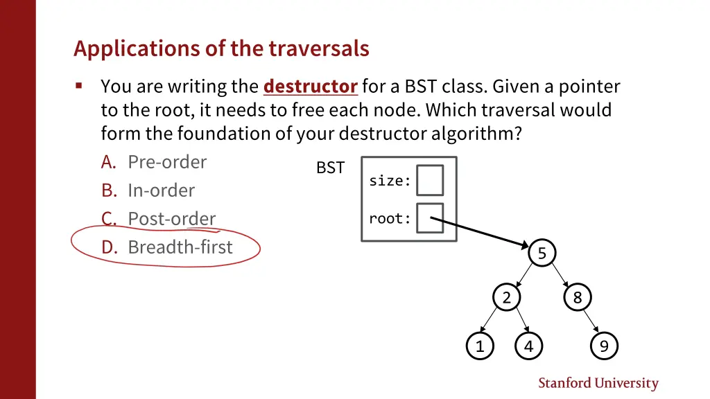applications of the traversals 1