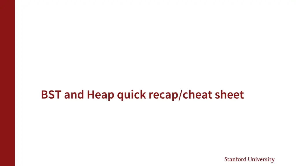 bst and heap quick recap cheat sheet