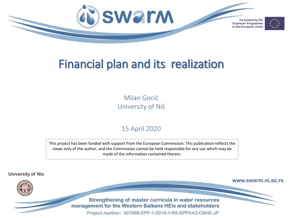 financial plan and its realization financial plan