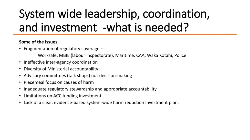system wide leadership coordination system wide