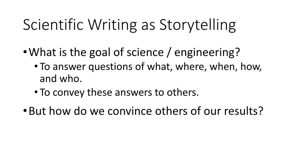 scientific writing as storytelling
