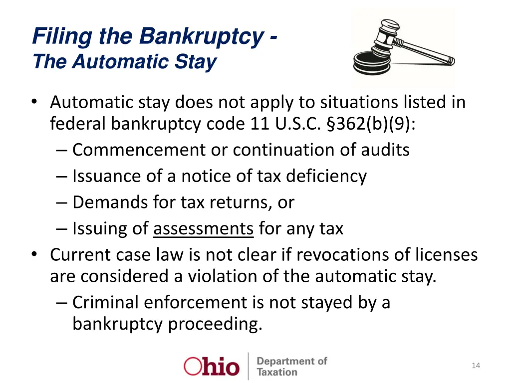 filing the bankruptcy the automatic stay