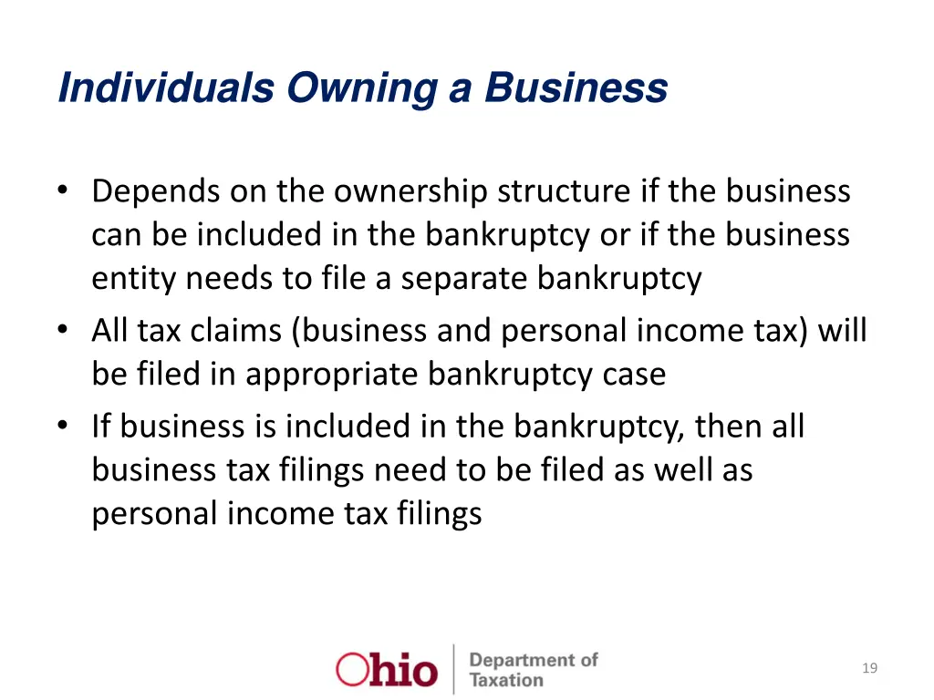 individuals owning a business