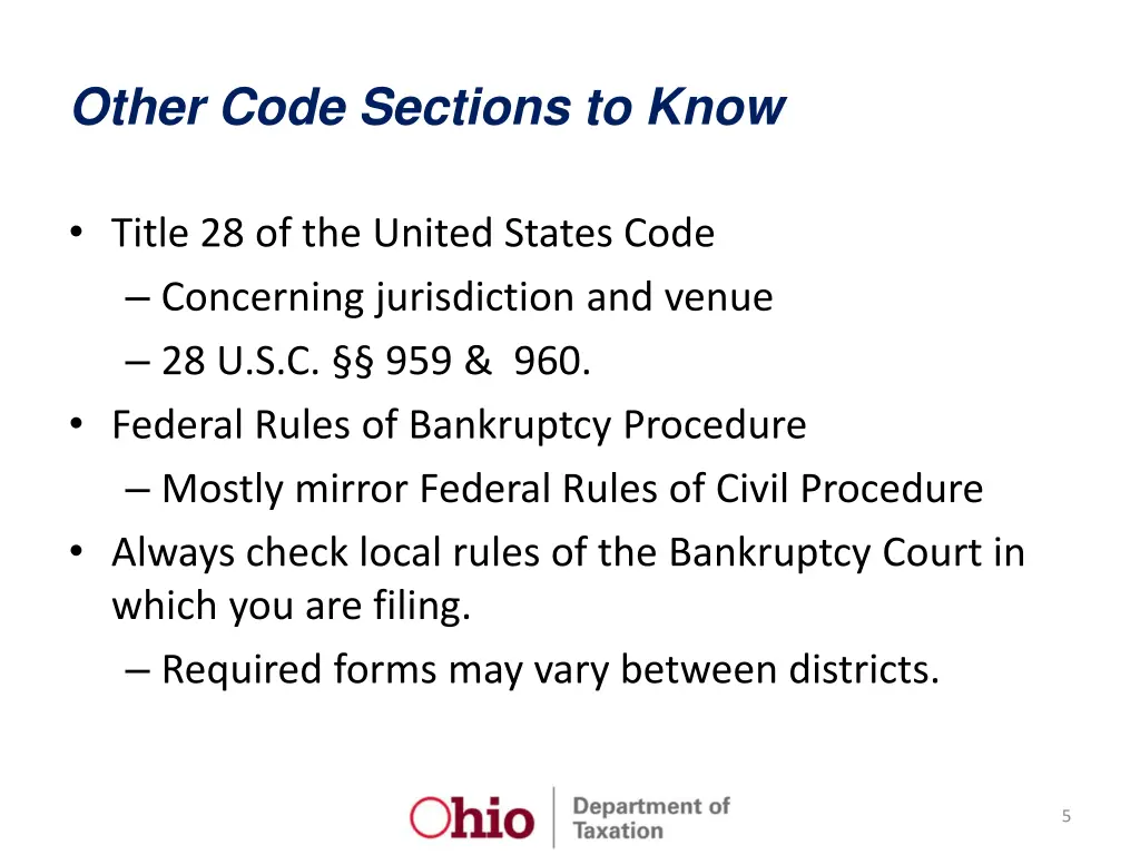 other code sections to know