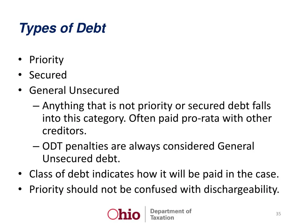 types of debt