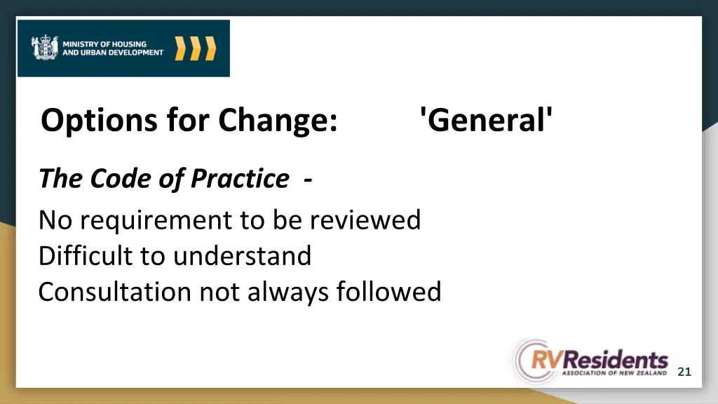 options for change general 1
