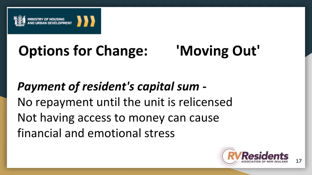 options for change moving out
