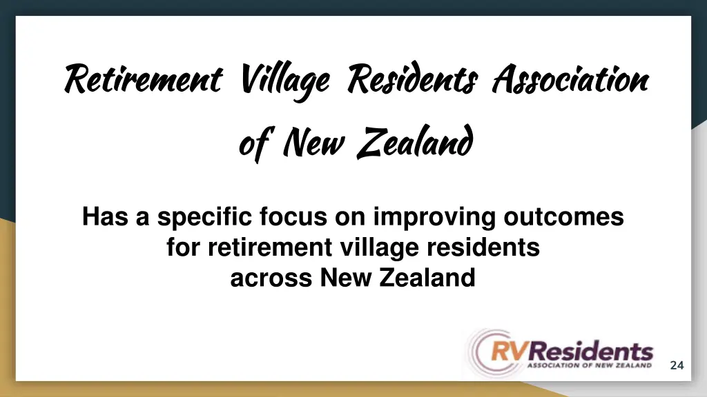 retirement village residents association 1